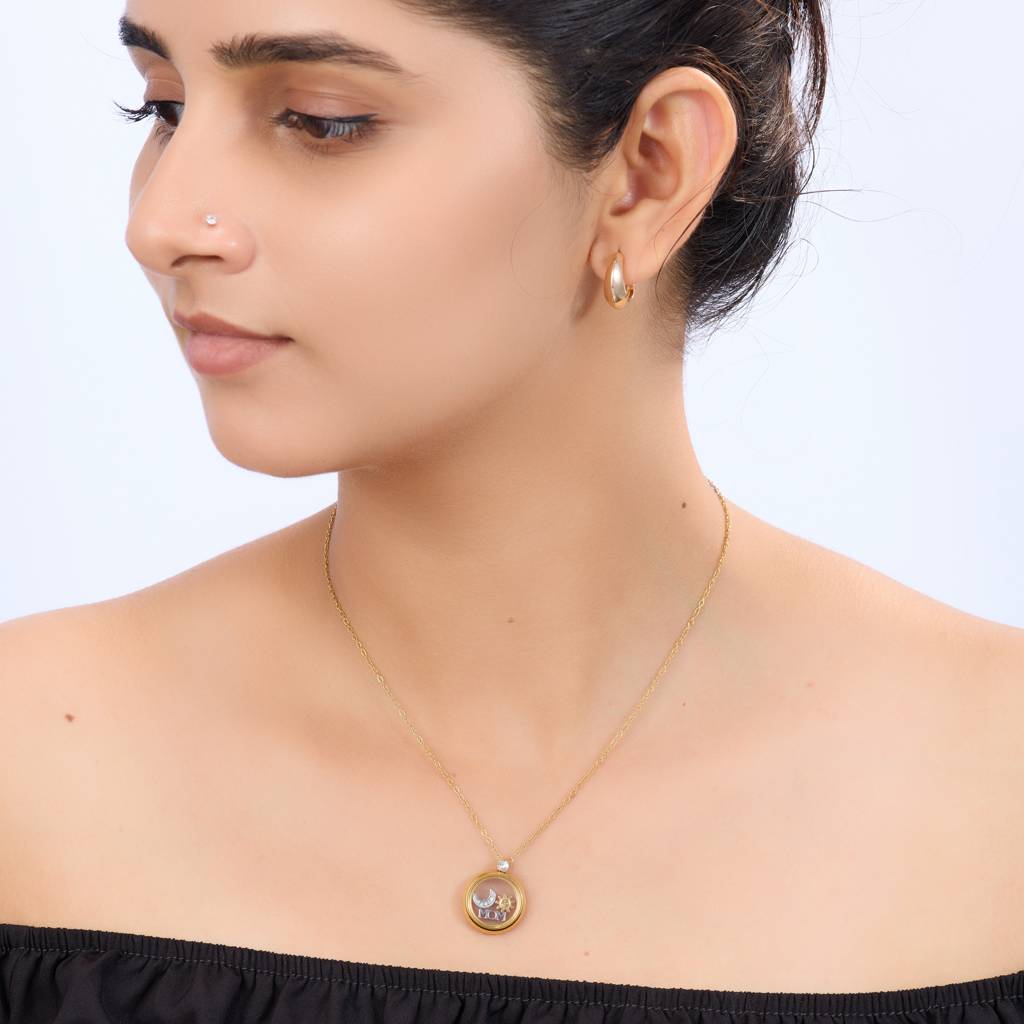 Celestial Mom Symbol Gold Necklace : NK78