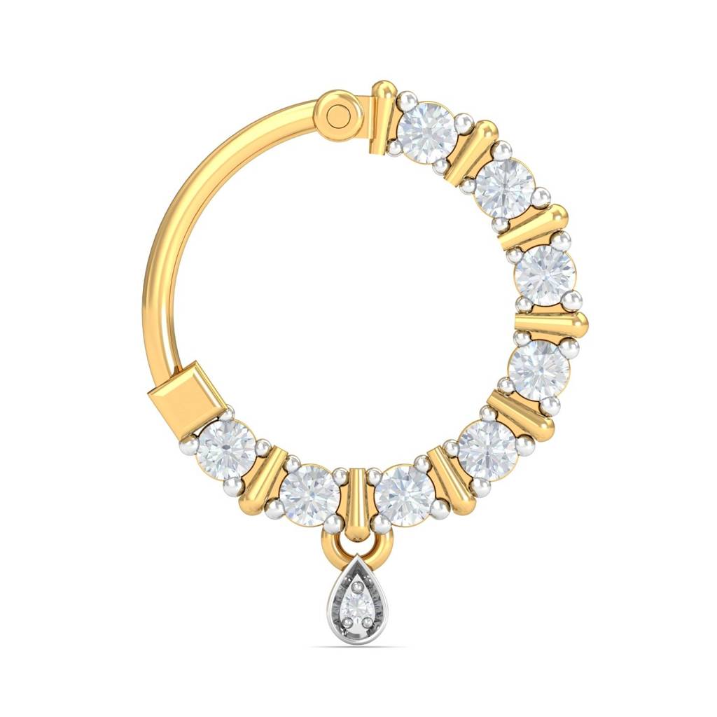 9K Yellow Gold Teesta Diamond Nath : NP12009