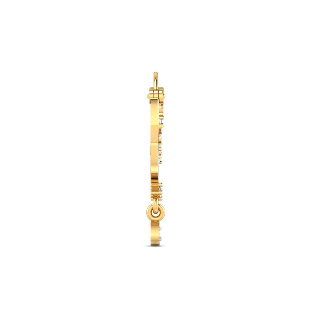 9K Yellow Gold Lubsa Traditional Diamond Nath : NP12042