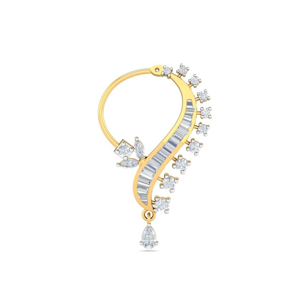 9K Yellow Gold Rhea Bridal Diamond Nath : NP12069