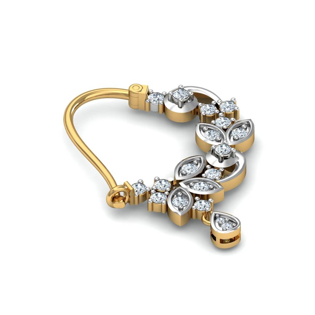 9K Yellow Gold Brispat Diamond Nath : NP12088