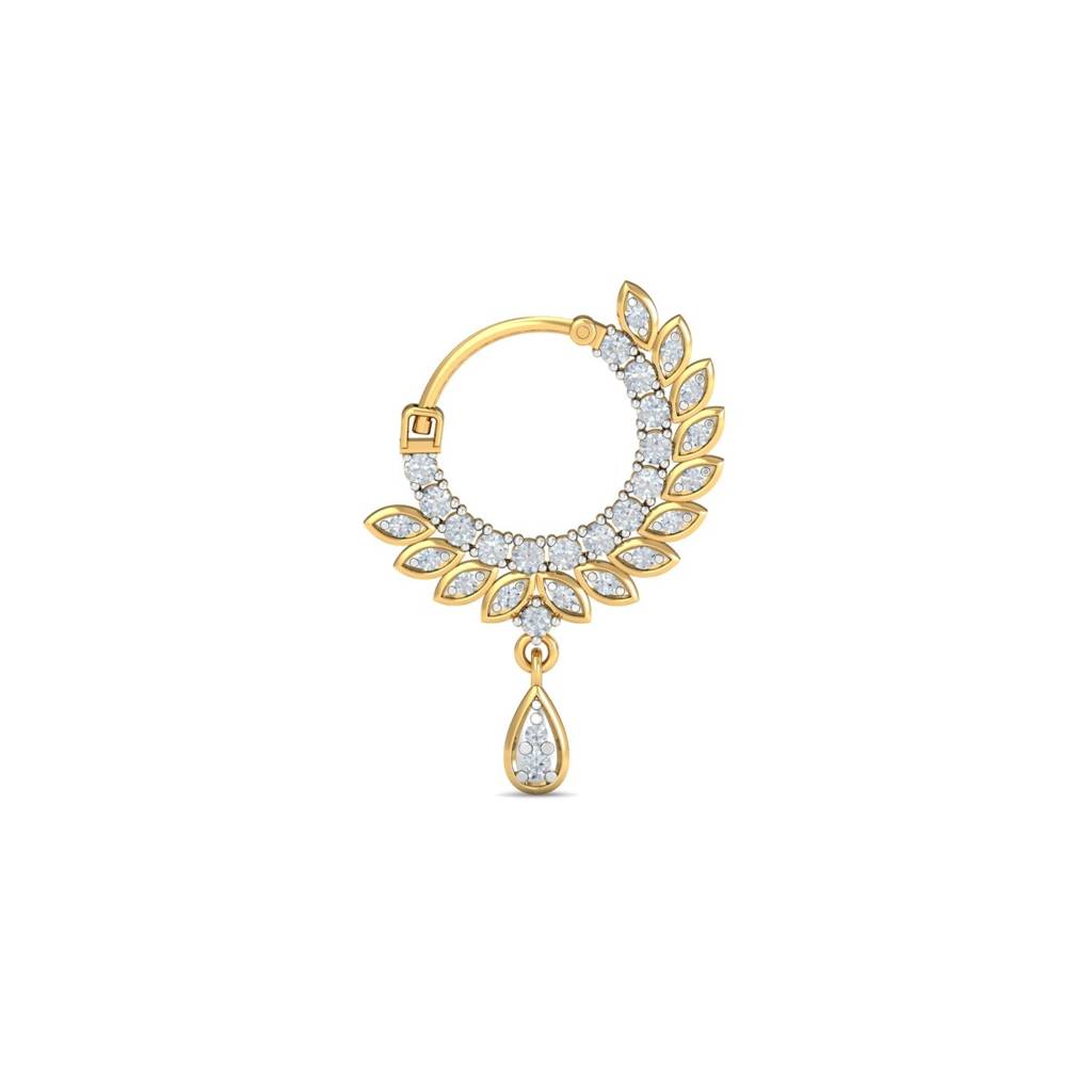 9K Yellow Gold Atricia Diamond Nose Ring : NP12092