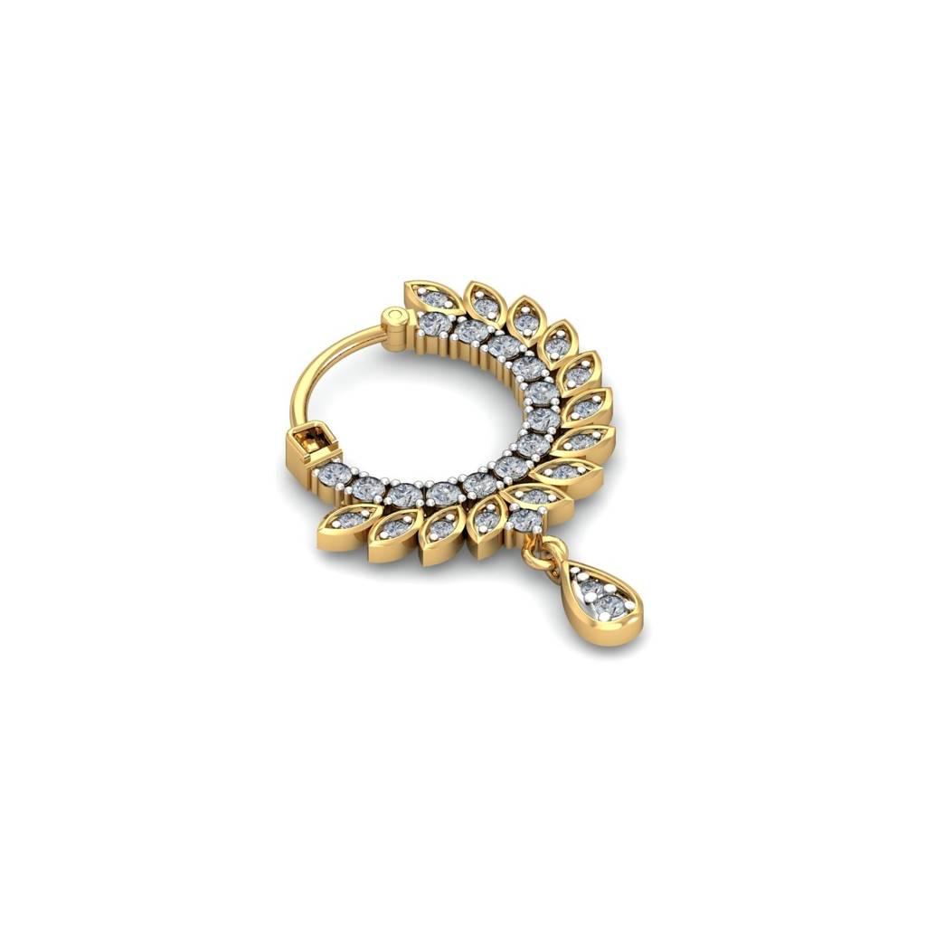 9K Yellow Gold Atricia Diamond Nose Ring : NP12092