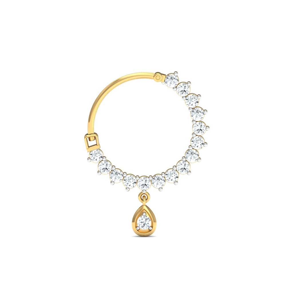 9K Yellow Gold Aanya 14 Mm Nose Ring : NP12104