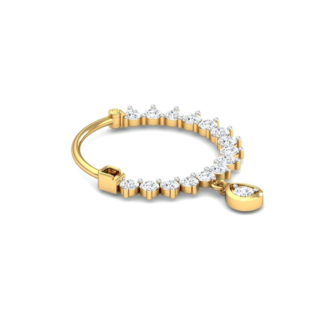 9K Yellow Gold Aanya 14 Mm Nose Ring : NP12104