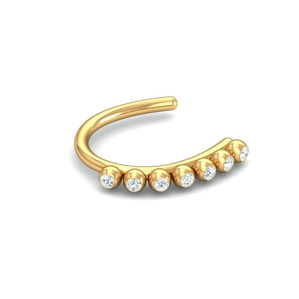 9K Yellow Gold Mugdha Diamond Nose Hook : NP12113