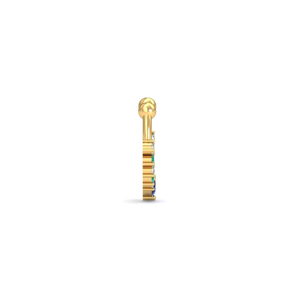 9K Yellow Gold Blue-Green Faux Septum Ring : NP23014