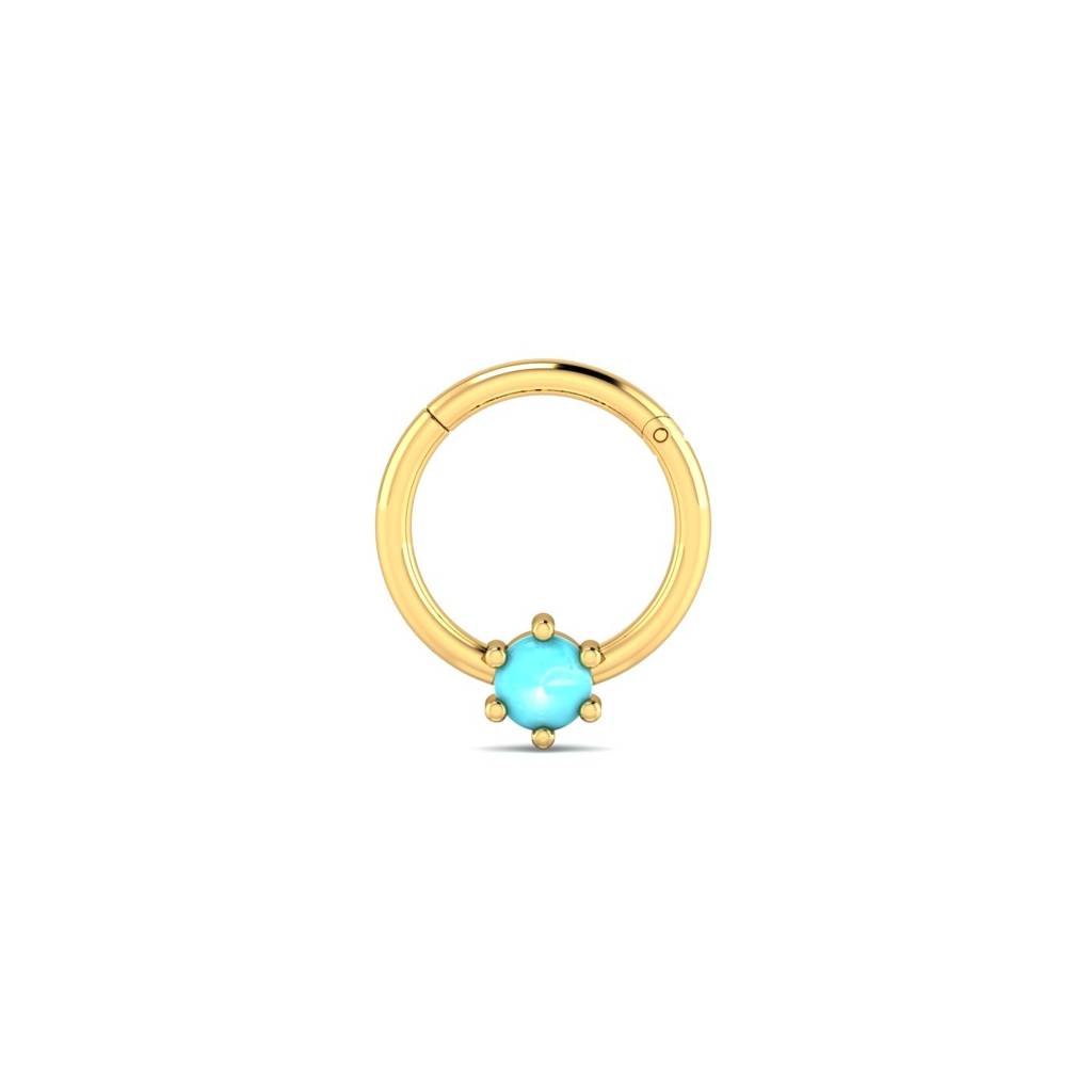 9K Yellow Gold Turquoise Septum Ring : NP23018