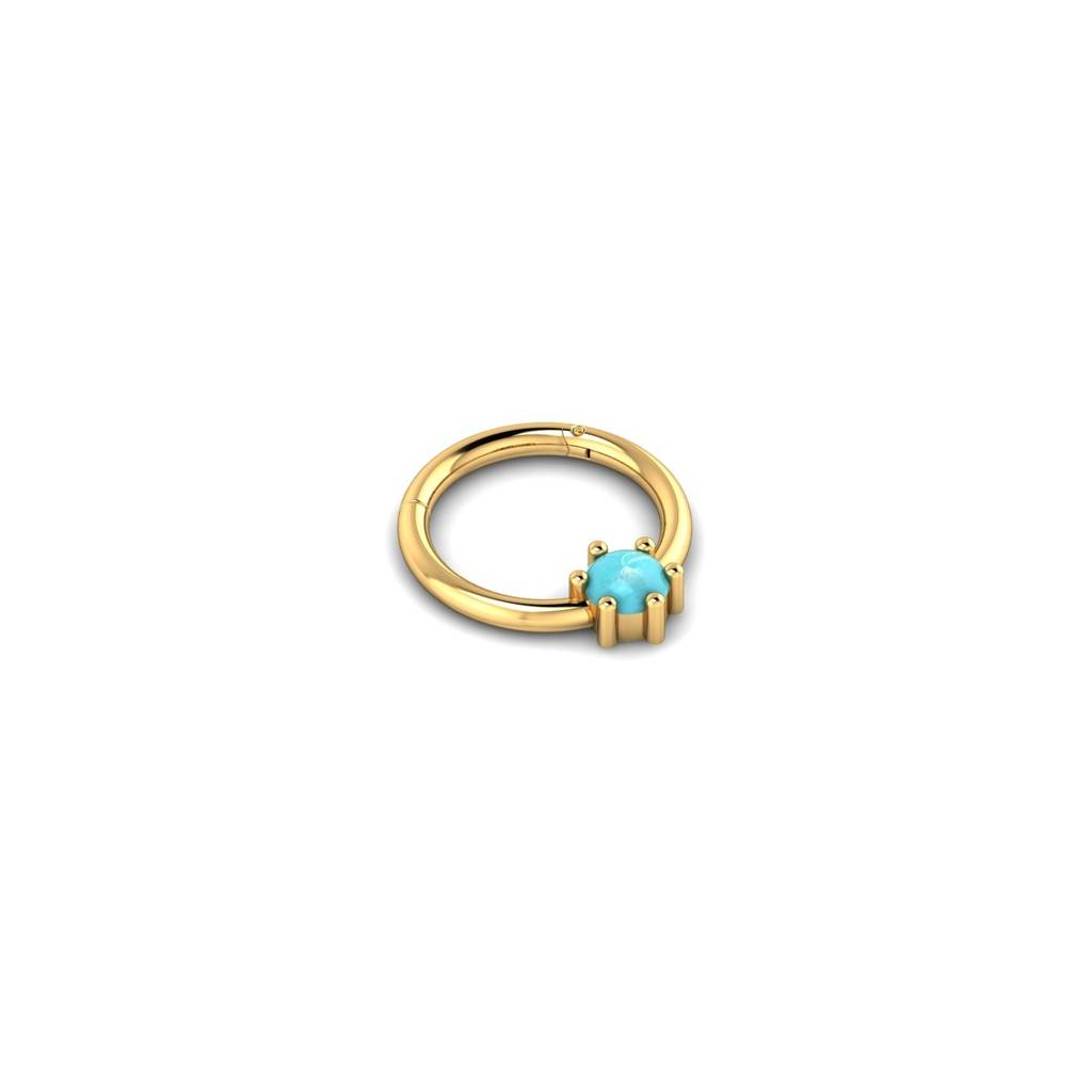 9K Yellow Gold Turquoise Septum Ring : NP23018