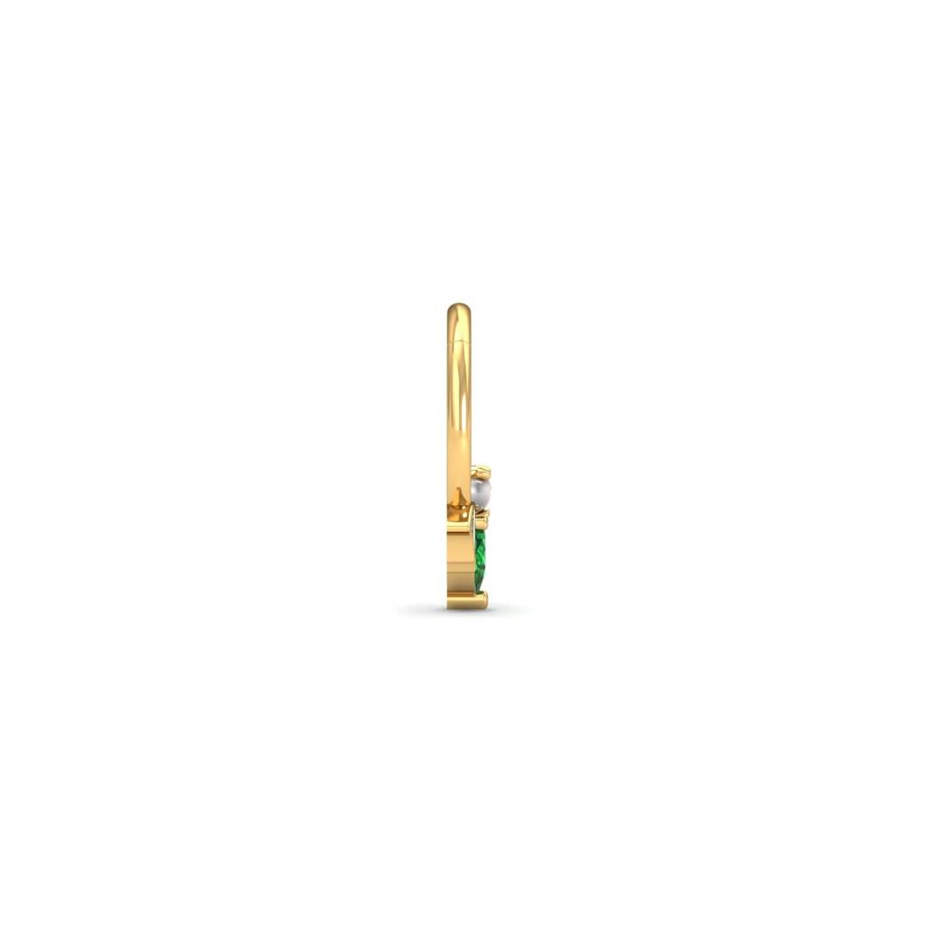 9K Yellow Gold Bat Emerald Septum Ring : NP23019