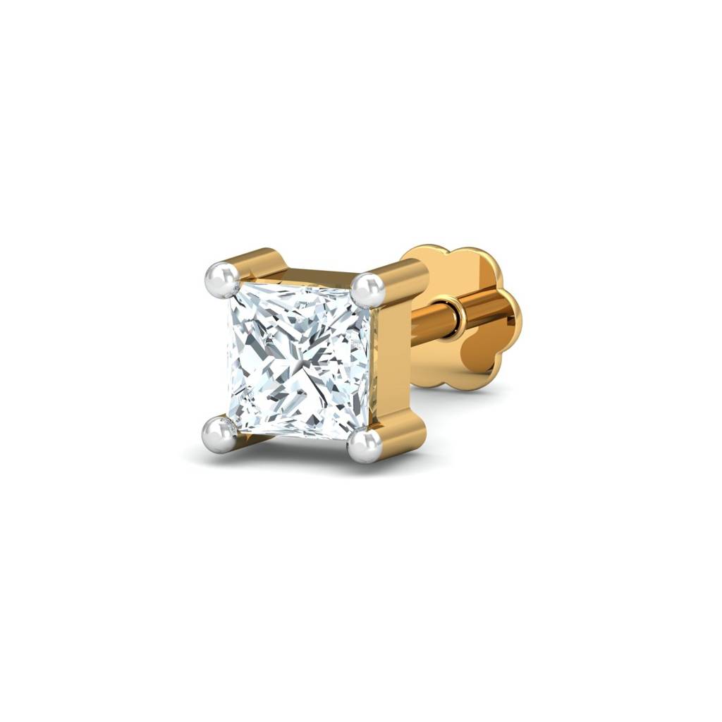 9K Yellow Gold Varg Solitare Nose Stud : NP42101