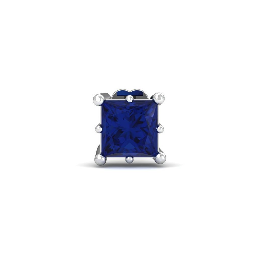 9K White Gold Parzva Blue Sapphire Nose Pin : NP42103