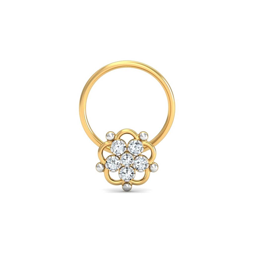9K Yellow Gold Haisley Diamond Nose Pin : NP52067
