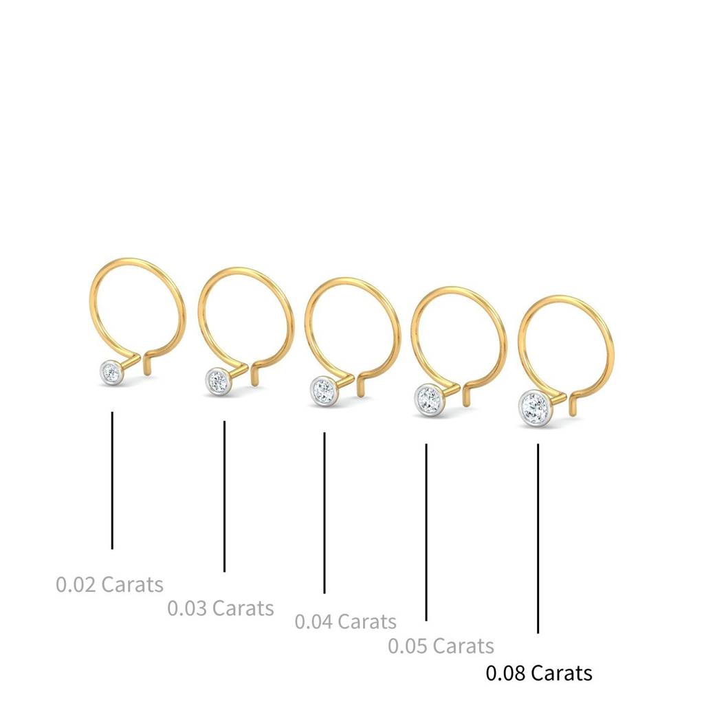 9K Yellow Gold Bezel 8 Cent Nose Pin : NP52090