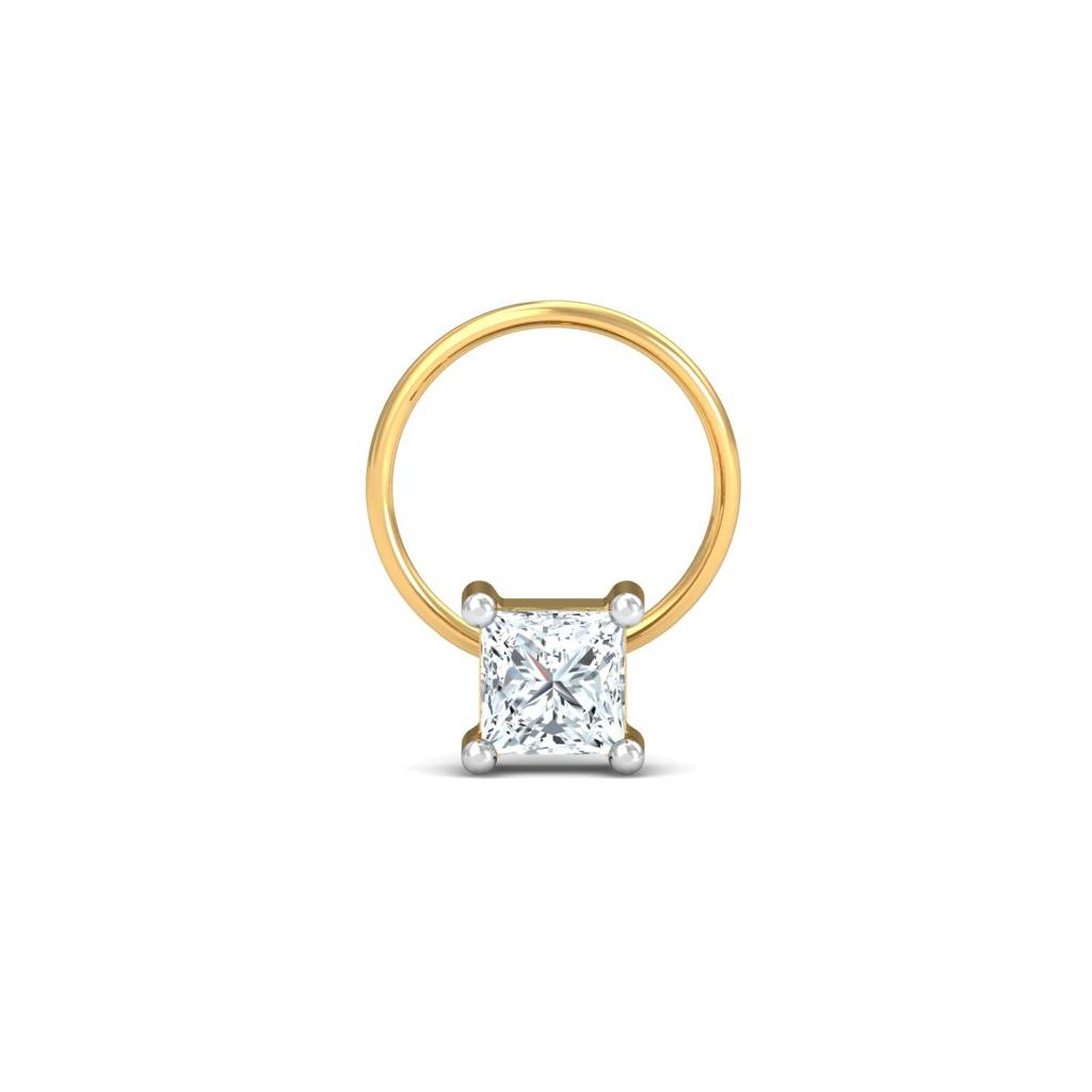 9K Yellow Gold Varg Solitare Nose Pin : NP52101