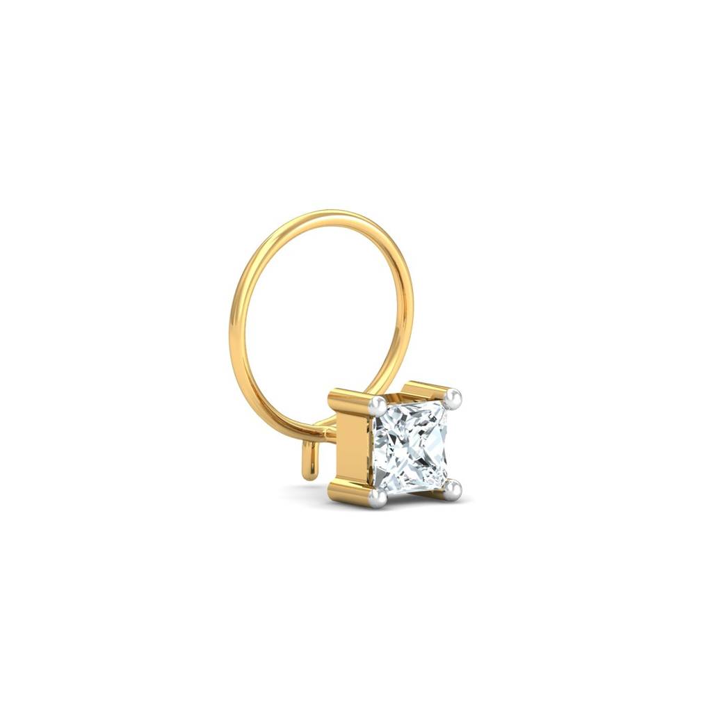 9K Yellow Gold Varg Solitare Nose Pin : NP52101