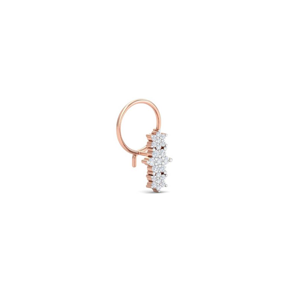 9K Rose Gold Linear Bloom Nose Wire : NP53009