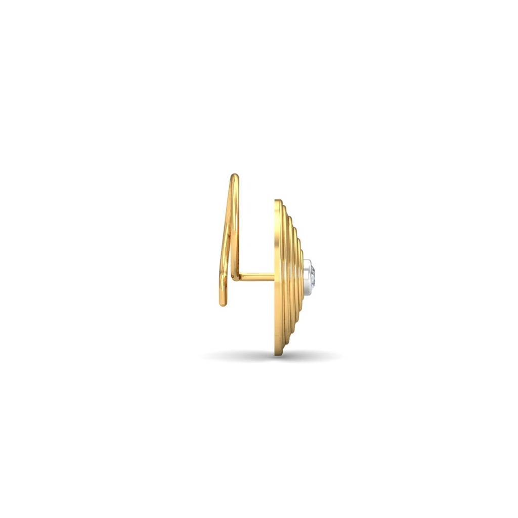 9K Yellow Gold Whirlpool Diamond Nose Wire : NP53020