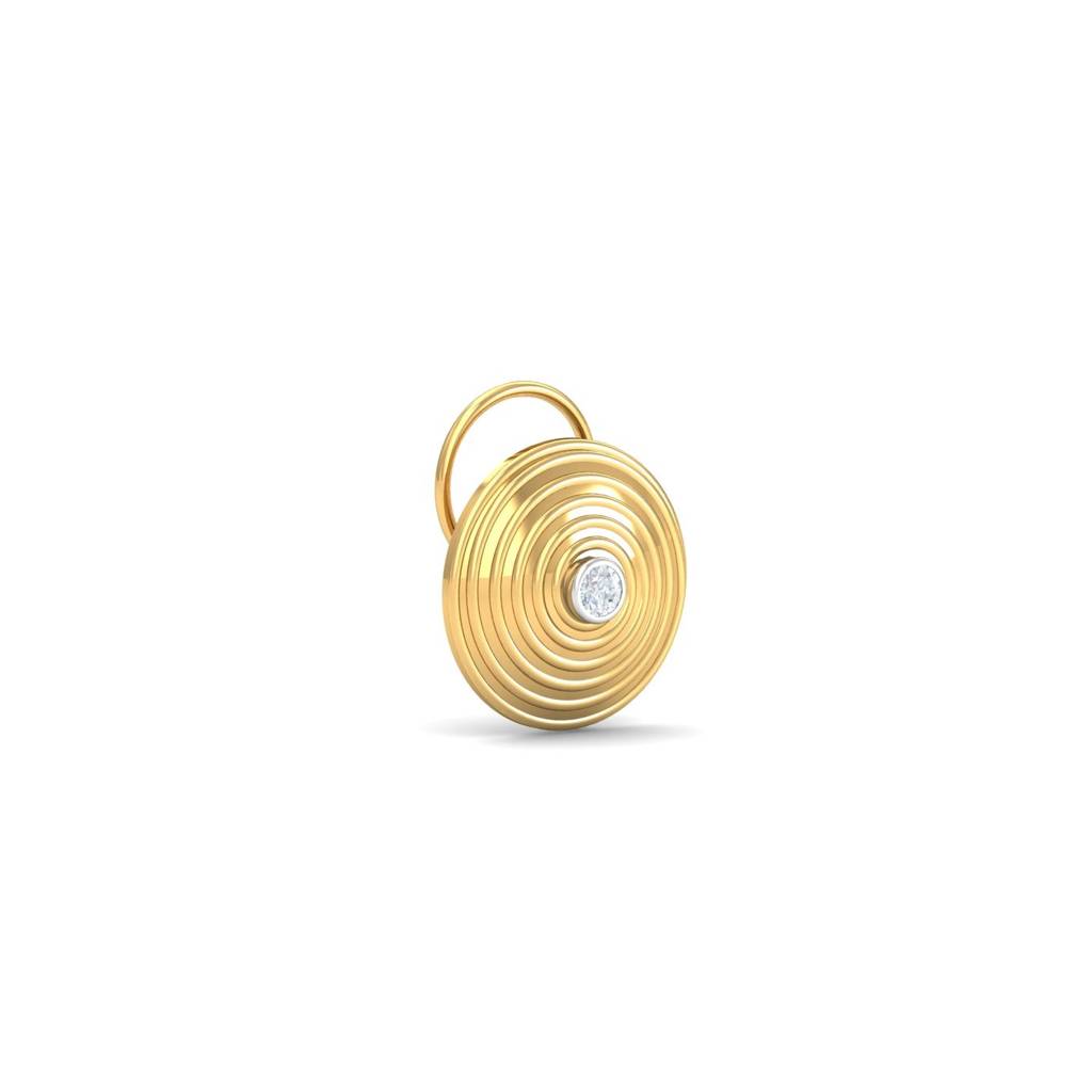 9K Yellow Gold Whirlpool Diamond Nose Wire : NP53020
