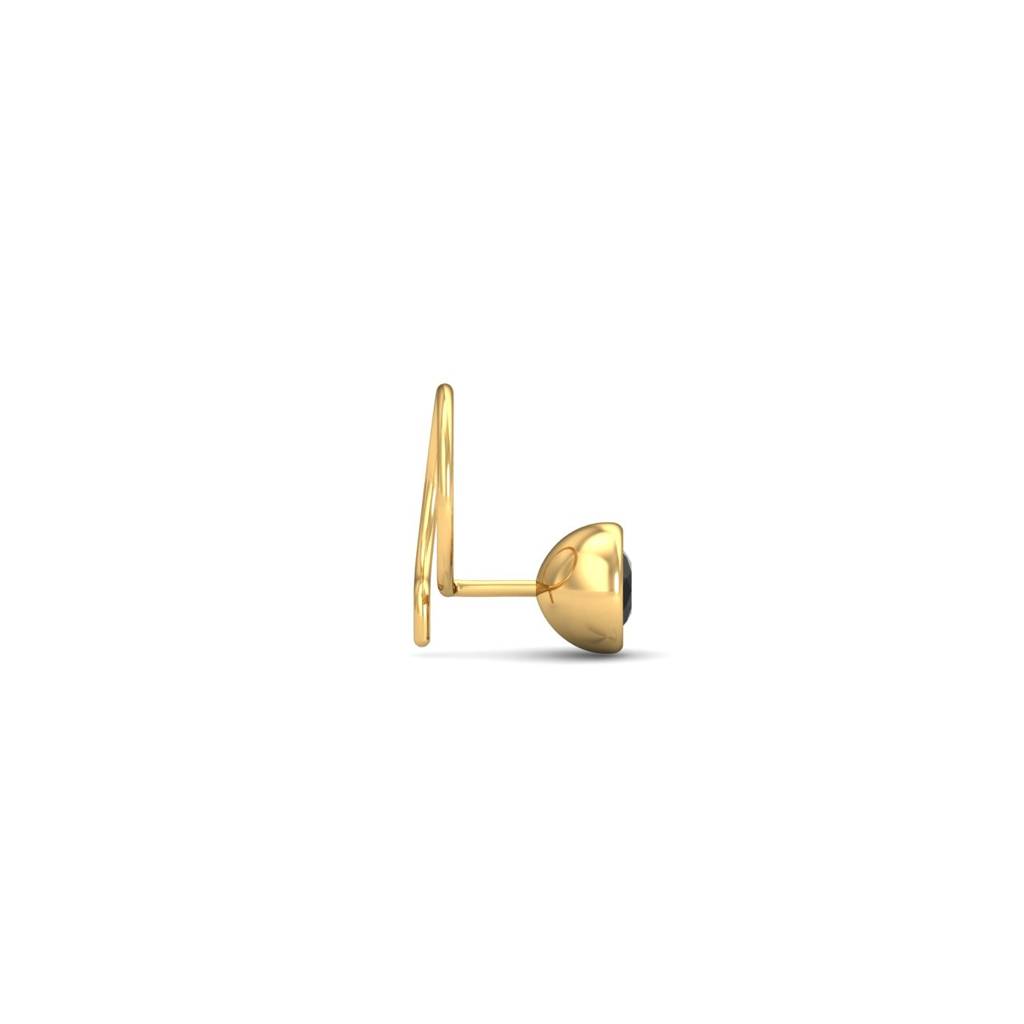 9K Yellow Gold Bezel Black Xl Nose Wire : NP53027