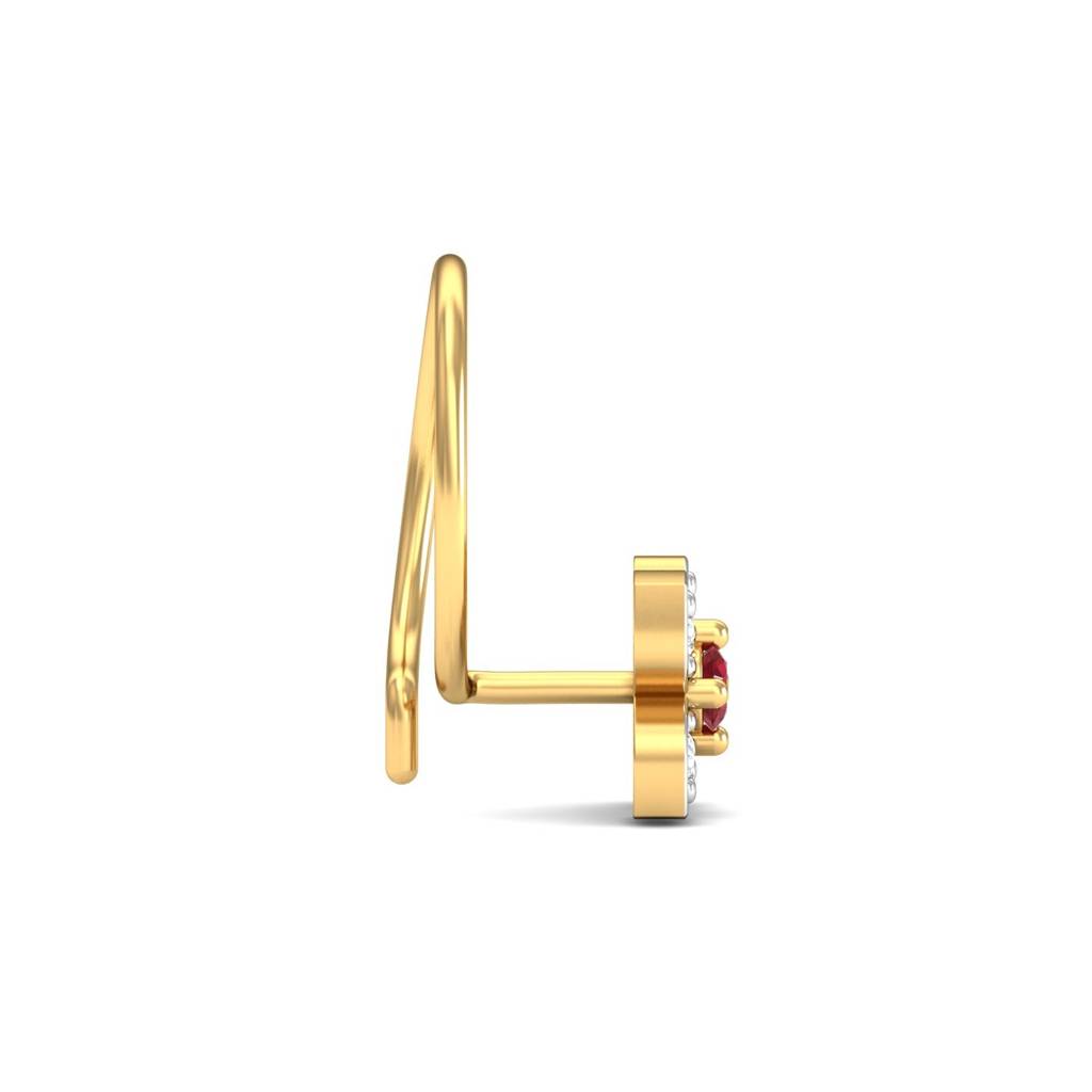 9K Yellow Gold Quattro Ruby Nose Wire : NP72029