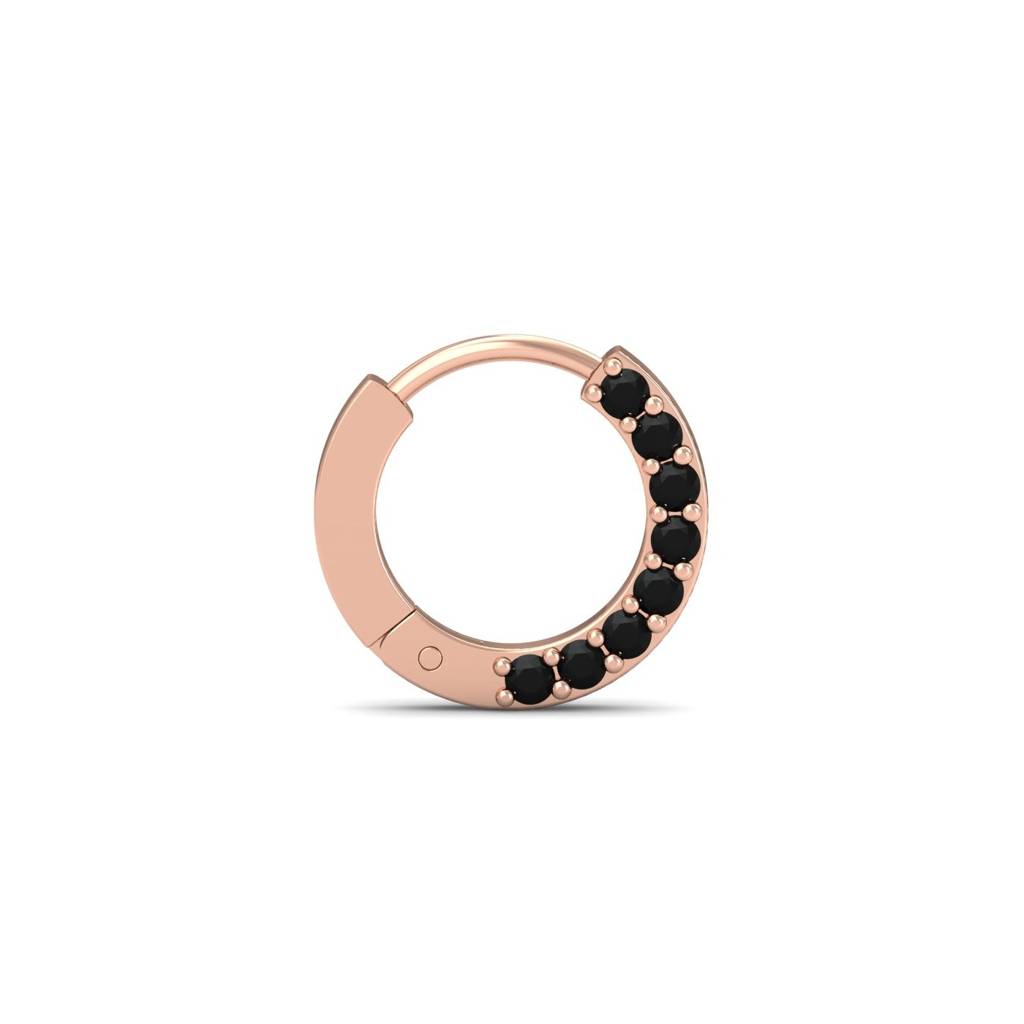 9K Rose Gold Side Black Diamond Nosering : NP9031