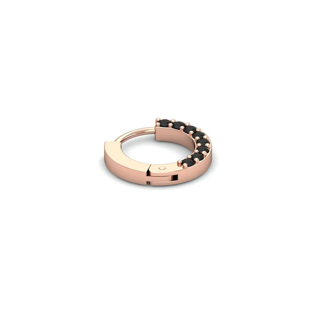 9K Rose Gold Side Black Diamond Nosering : NP9031