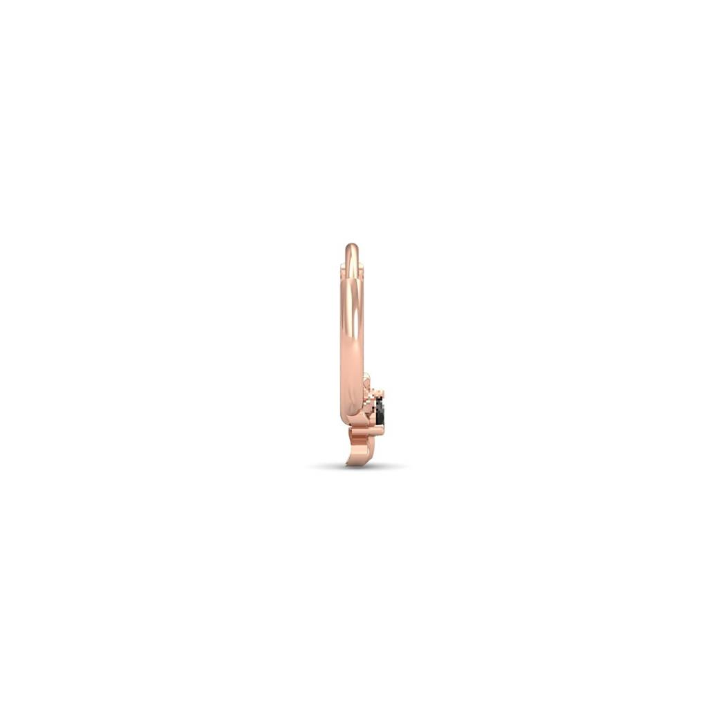9K Rose Gold Flower Black Septum Ring : NP9033