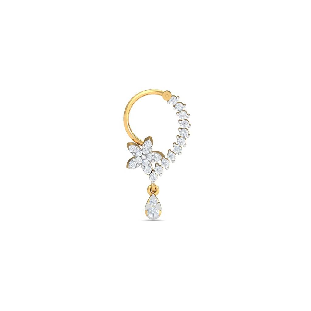9K Yellow Gold Rupam Diamond Nose Ring : NP9042