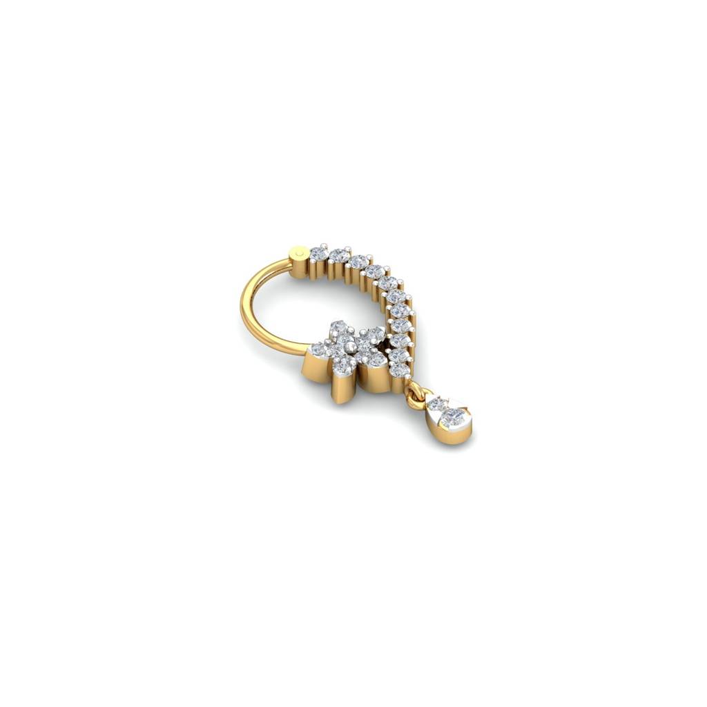 9K Yellow Gold Rupam Diamond Nose Ring : NP9042