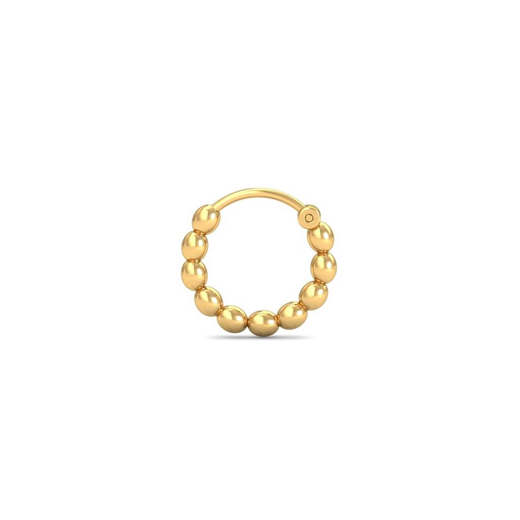 9K Yellow Gold Beaded Septum Ring : NP9054