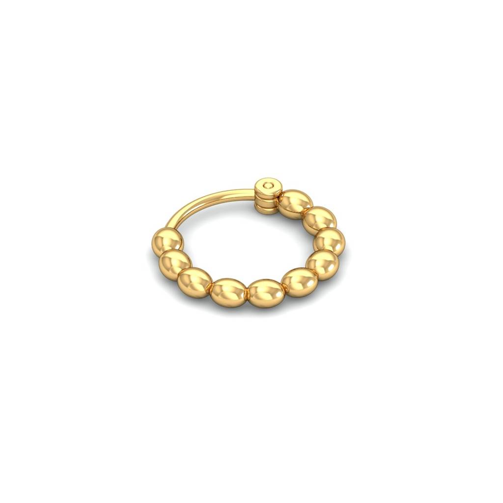 9K Yellow Gold Beaded Septum Ring : NP9054