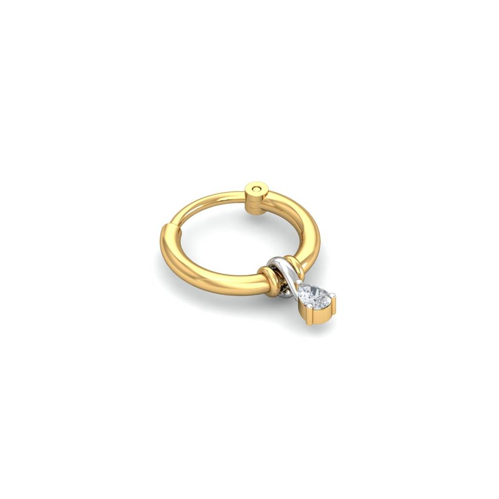 9K Dual Tone Gold Dainty Pear Septum Ring : NP9083