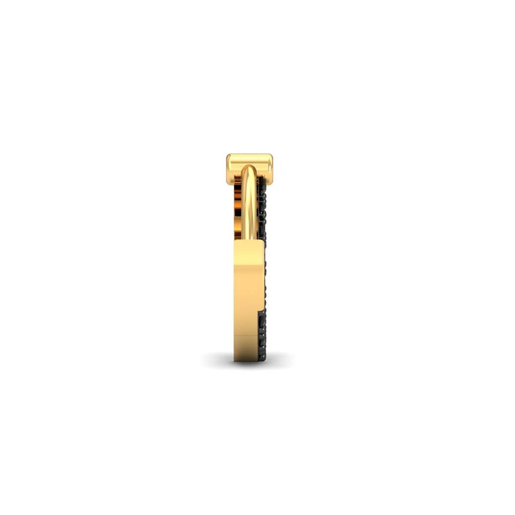9K Yellow Gold Side Black Nose Ring : NP9092