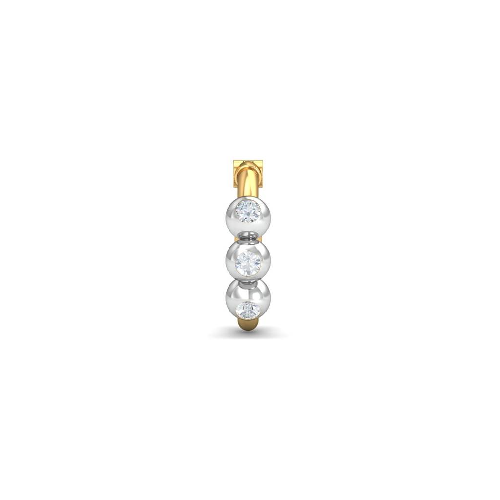 9K Yellow Gold 3 Beads Diamond Nosering : NP9096