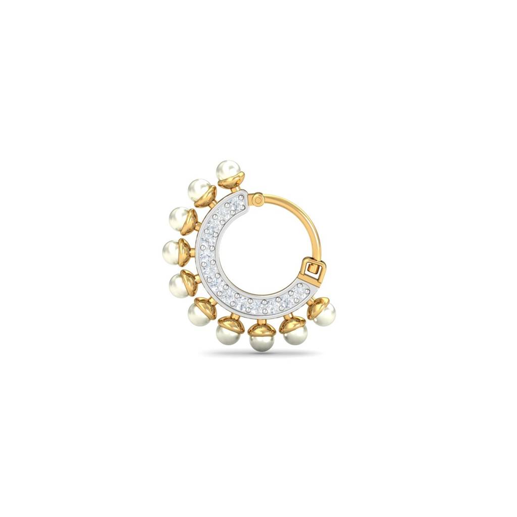 9K Yellow Gold Dream Pearl Nose Ring (Right Side) : NP9120