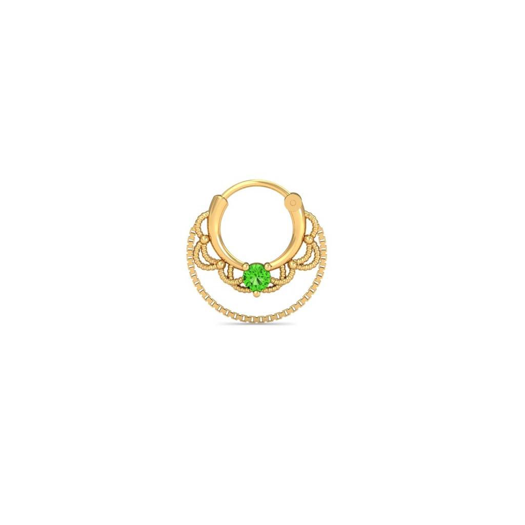 9K Yellow Gold Ayat Peridot Septum Ring : NP9147