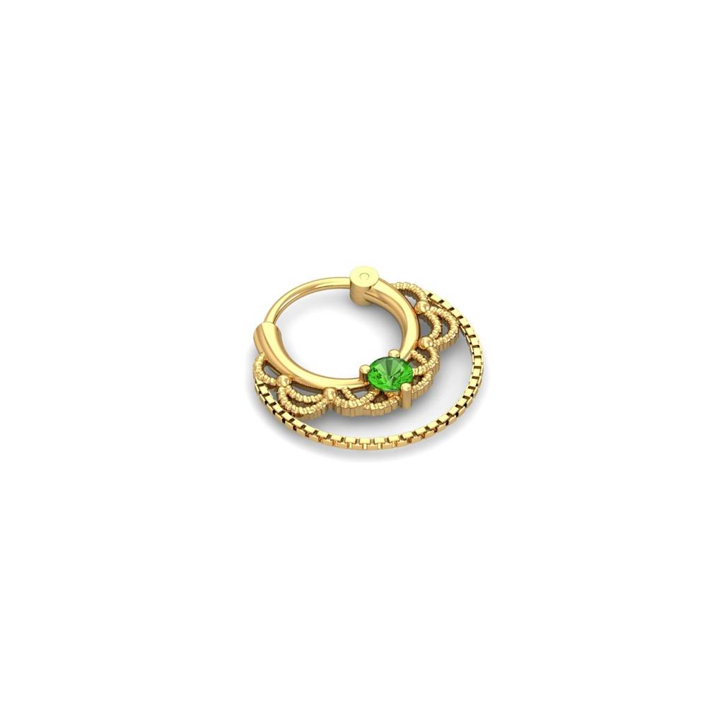 9K Yellow Gold Ayat Peridot Septum Ring : NP9147