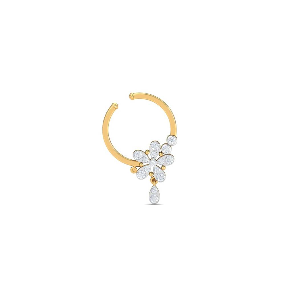 9K Yellow Gold Aamani Non Pierced Nose Ring : NP9168