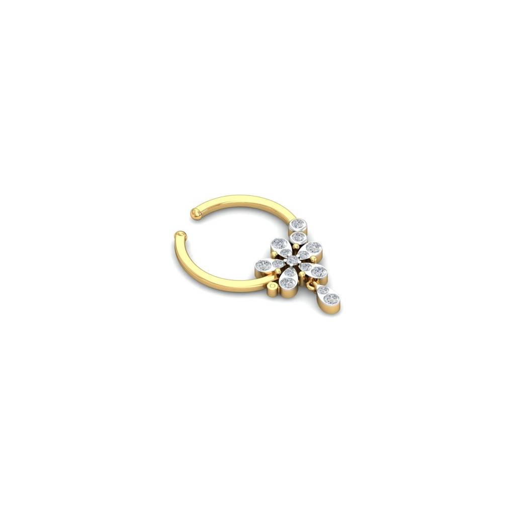 9K Yellow Gold Aamani Non Pierced Nose Ring : NP9168
