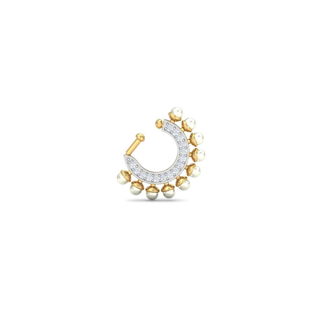 9K Yellow Gold Dream Pearl Screw Nosering (Non Pierced) : NP9194