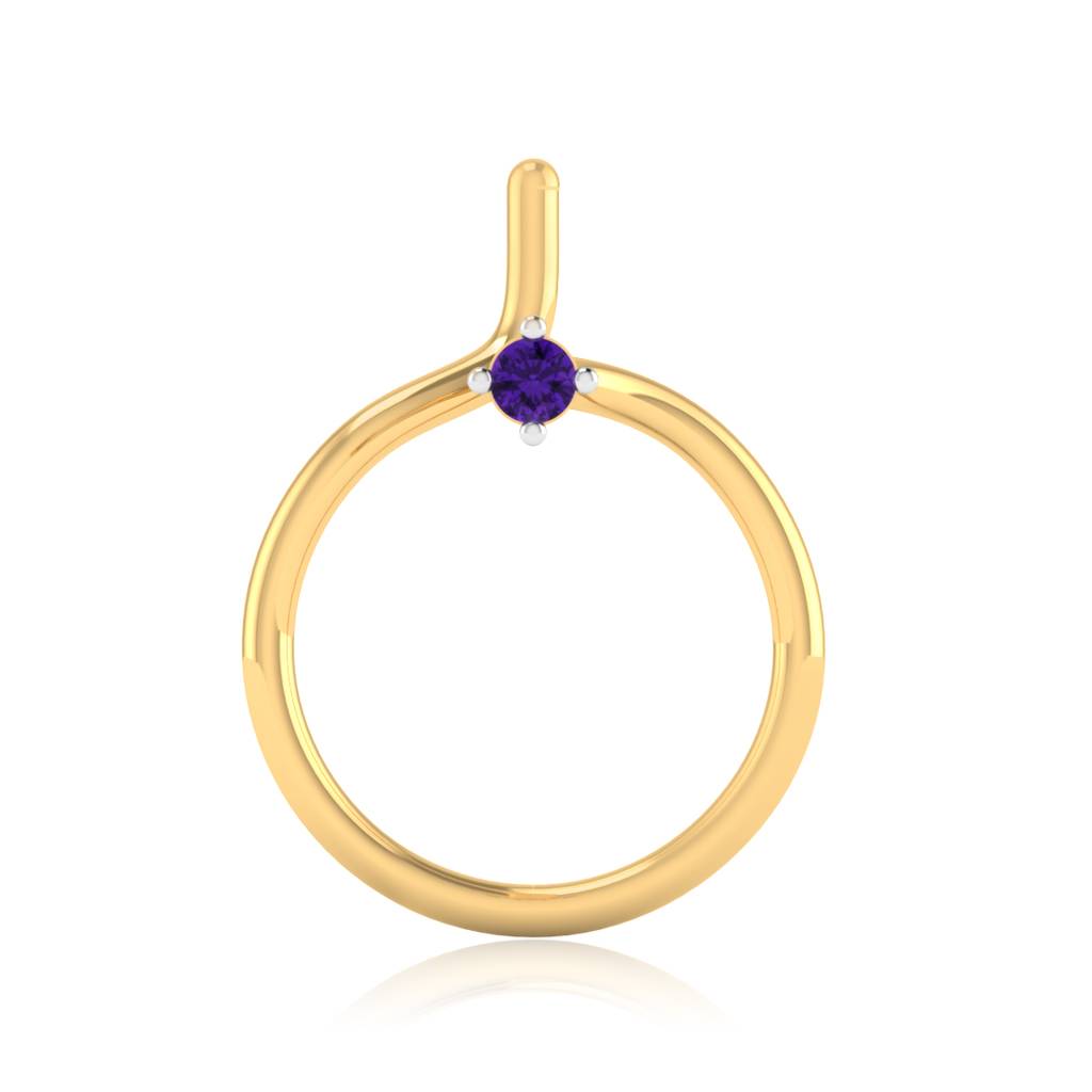 The Fervor Amethyst Nose Pin : NS-0001YGA