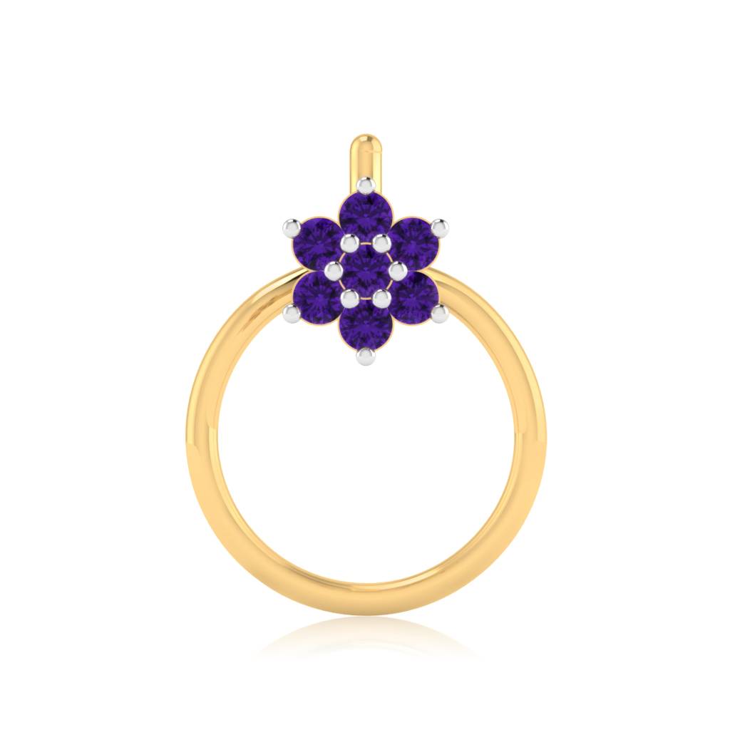 The Peoni Amethyst Nose Pin : NS-0004YGA