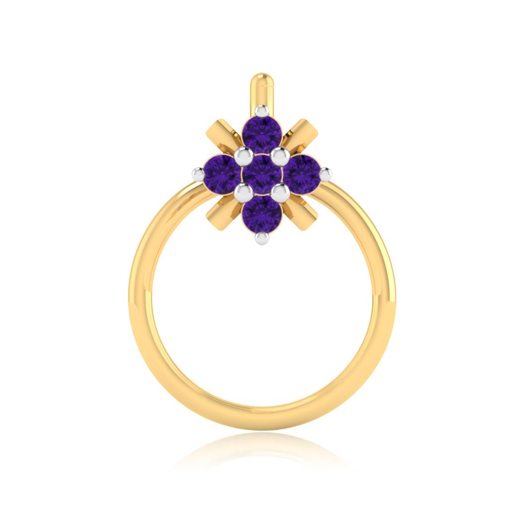 The Vivid Amethyst Nose Pin : NS-0005YGA