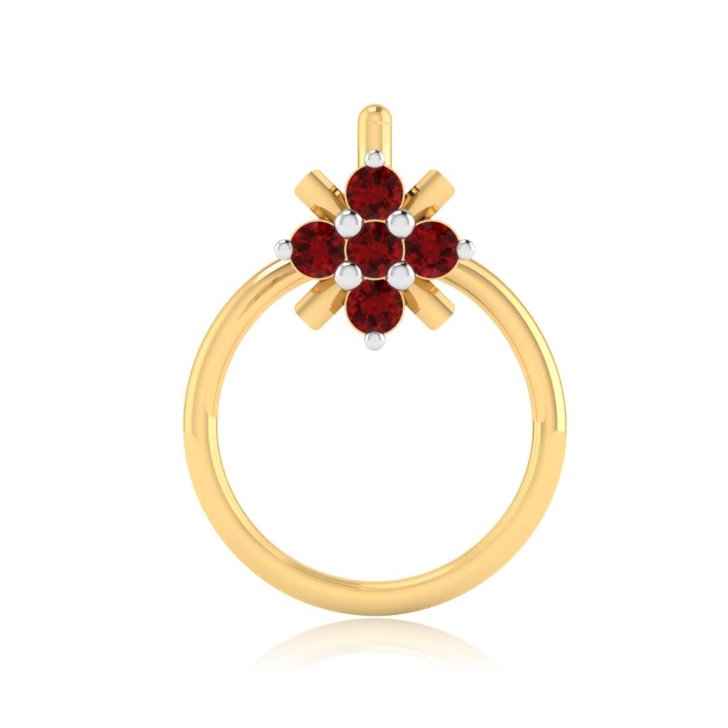 The Vivid Ruby Nose Pin : NS-0005YGR