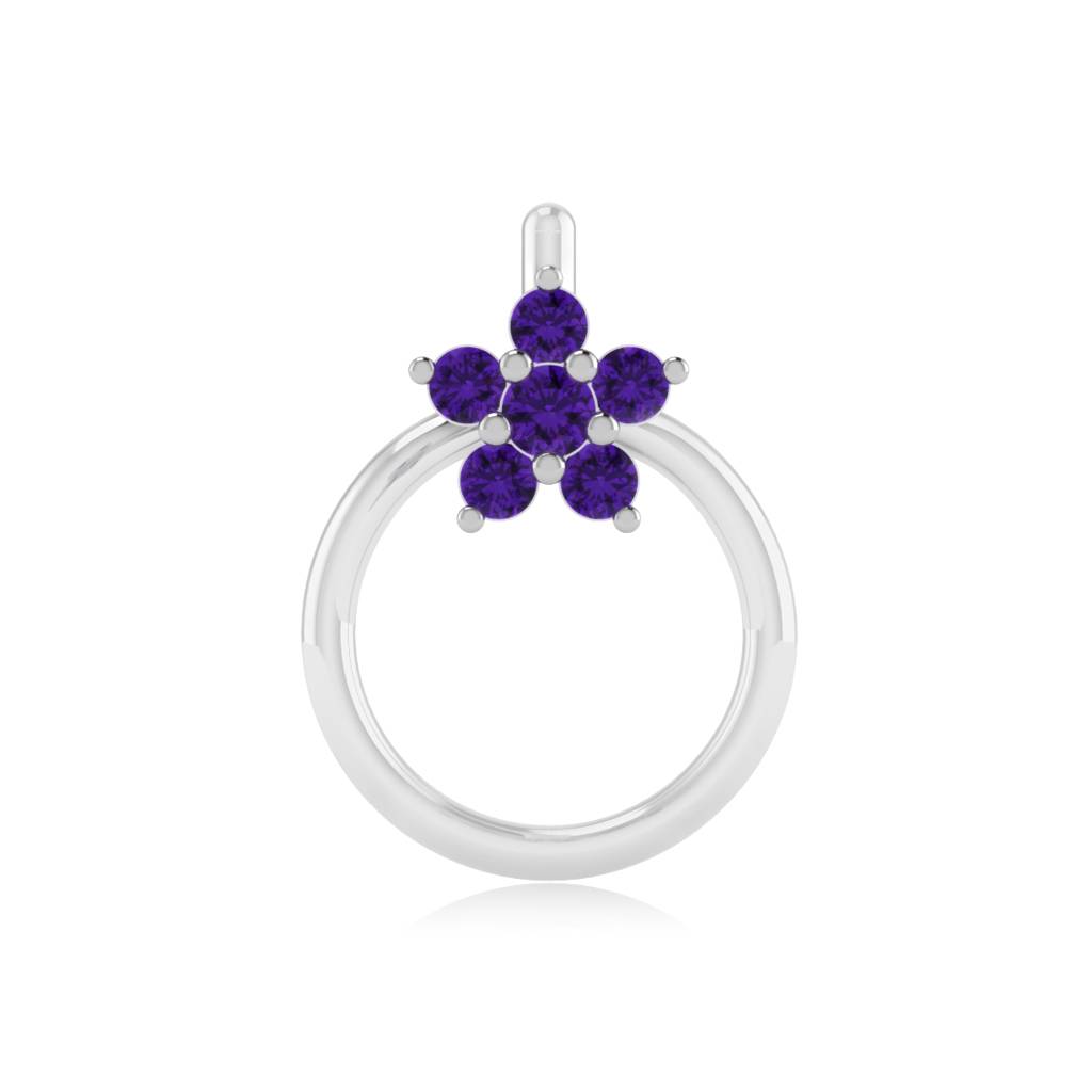 The Flora Amethyst Nose Pin : NS-0007YGA