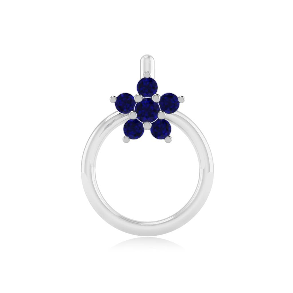 The Flora Blue Sapphire Nose Pin : NS-0007YGBS