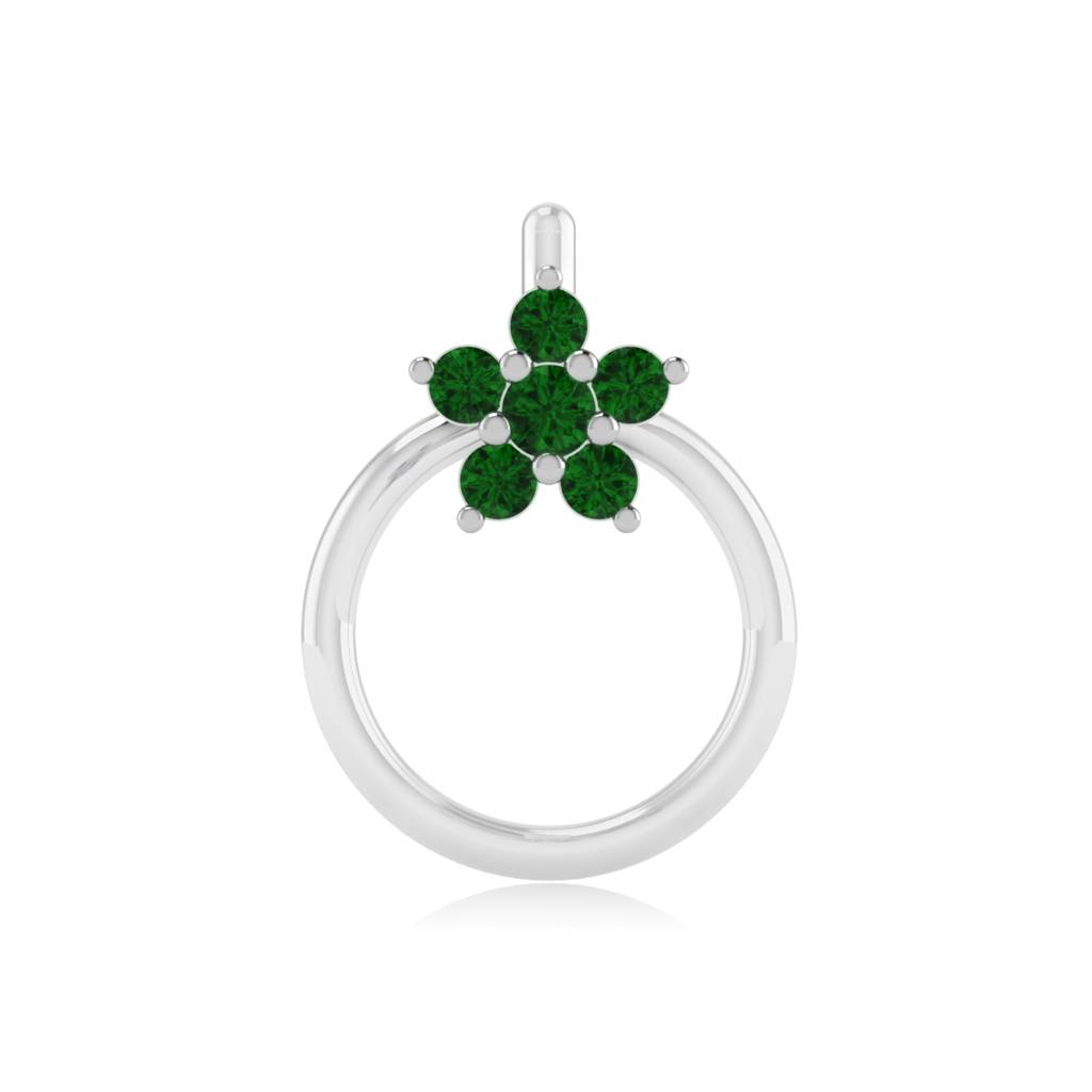 The Flora Emerald Nose Pin : NS-0007YGE