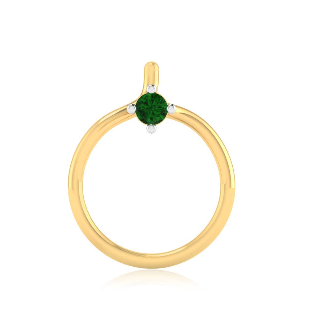 The Elvira Emerald Nose Pin : NS-0008YGE