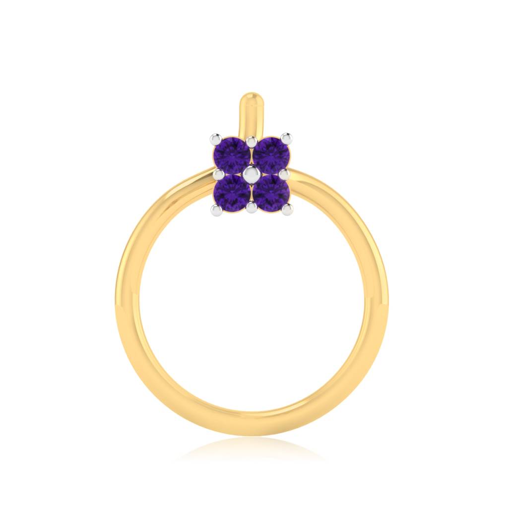 The Classy Amethyst Nose Pin : NS-0009YGA